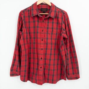 Filson Red Black Buffalo Plaid Flannel Shirt Mens XL Workwear Outdoor Holiday